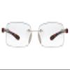 Reducblu Rimless Lightweight Reading Glasses for Women and Men,Frameless Rectangle Readers with Tortoise Arm +2.75