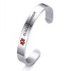 VNOX Medical Condition Alert ID Type 1 Diabetes 10MM Stainless Steel Open Cuff Bangle Bracelet for Men Women view 1