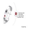 VNOX Medical Condition Alert ID Type 2 Diabetes 10MM Stainless Steel Open Cuff Bangle Bracelet for Men Women view 2