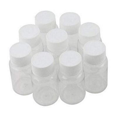 12pcs Portable Empty Clear Plastic Solid Powder Container with White Bottle Caps (30ml/1oz)