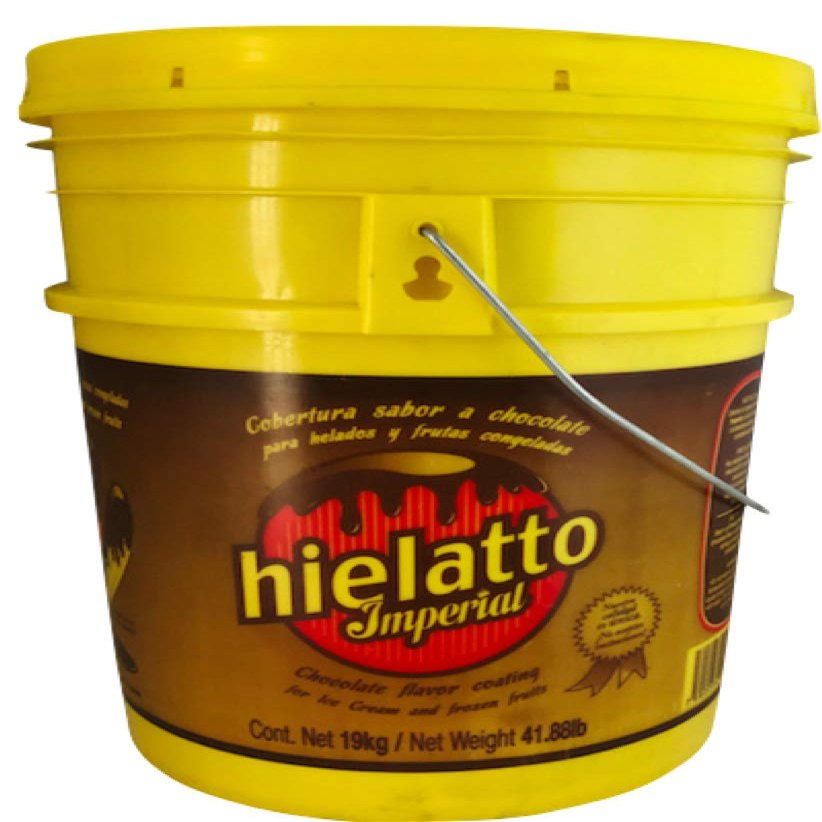 Hielatto Imperial Semi-Sweet Chocolate Coating for extreme temperatures 41.8 lb (19kg) - cold and hot products- ice cream, frozen fruit, chocolate fondue
