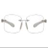 Reducblu Rimless Lightweight Reading Glasses for Women and Men,Frameless Rectangle Readers with Transparent Arm +1.25