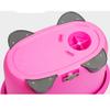 Rotating mop Double Drive Hand Pressure Automatic Dehydration Household Mop Bucket, 2 mop Heads(Color:Pink) view 2