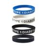 JOYID TYPE 1 DIABETIC Rubber Medical Alert Emergency ID Wristband Bracelet For Women Men(4pcs TYPE1) view 1