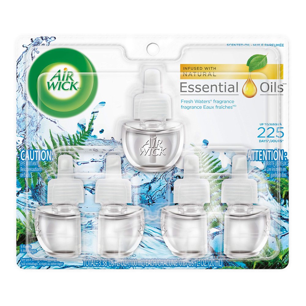 Air Wick Scented Oil Refill, Fresh Waters, 5 refills (5x .67) oz (Pack of 7)