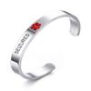 VNOX Medical Condition Alert ID Type 2 Diabetes 8MM Stainless Steel Open Cuff Bangle Bracelet for Men Women view 1
