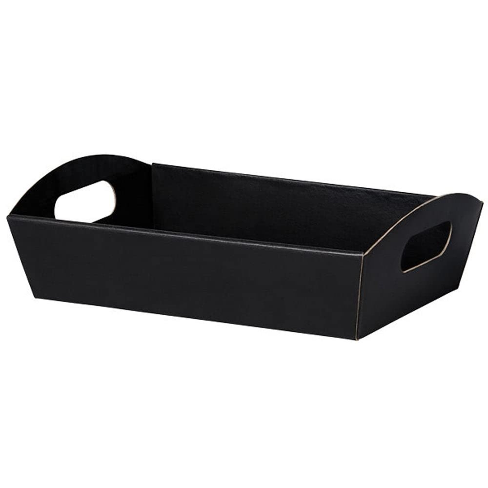 Black Shallow Folding Market Trays - Large - 24 Pack