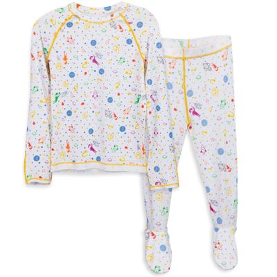 Soothems Eczema Footie Pajamas for Kids - PJs Shirt + Bottom - Moderate to Severe Eczema Treatment for Kids - Eczema Clothes & Sleepwear for Wet Wraps - Toddler Pajamas for Girls & Boys (3T)