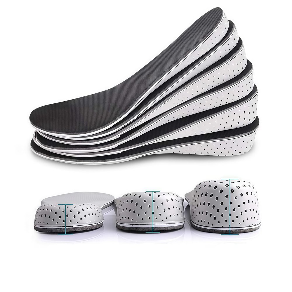1Pair Soft Breathable Memory Foam Full Length Height Increase Insole Invisible Increasing Heel Lifting Inserts Short Boots Lifts Pads Elevator Insoles for Unisex Men Women(2.3cm Height)