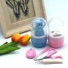 4PCS/Set Nail Care Safety Manicure Set Lovely Mini Finger Toe Clipper Scissor Cutter For Baby Child Practical Grooming Kits Tool Blue view 2