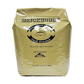 Brickhouse Coffee, 100% Colombian Whole Bean Medium Roast, 5lb bag (1 bag) 1 each