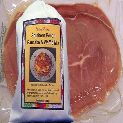 Country Ham and Pancakes (Pecan Pancakes)
