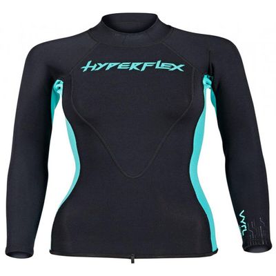 Hyperflex 1.5mm VYRL Women's Long Sleeve Top - Black/Teal
