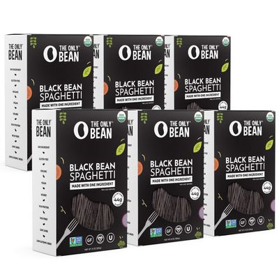 The Only Bean - Organic Black Bean Spaghetti Pasta - High Protein, Keto Friendly, Gluten-Free, Vegan, Non-GMO, Kosher, Low Carb, Plant-Based Bean Noodles - 8 oz (6 Pack)