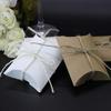 White Kraft Paper Pillow Candy Boxes Chocolate Gift Treat Box with Jute Twines for Wedding Baby Shower Birthday Party Favor Supplies (100 Pcs) view 2