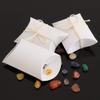 White Kraft Paper Pillow Candy Boxes Chocolate Gift Treat Box with Jute Twines for Wedding Baby Shower Birthday Party Favor Supplies (100 Pcs) view 3