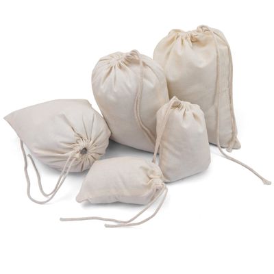 BigLotBags Premium Pack of 100 (12 x 16 Inches) Cotton Muslin Bags 100% Organic Cotton Single Drawstring Premium Quality Eco Friendly Natural Reusable Bags