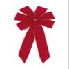 Red Velvet Outdoor Christmas Bows by Independence Bunting. 3-Pack! 6 Loop - 9" Bow & 12" Tail. Gold Metallic Wired Purl Edge Available! view 2