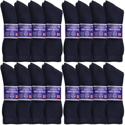 Yacht & Smith 48 Pairs Of Wholesale Bulk Cotton Diabetic Crew And Ankle Socks, Loose Fit Top Non-Binding Medical Socks