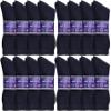 Yacht & Smith 48 Pairs Of Wholesale Bulk Cotton Diabetic Crew And Ankle Socks, Loose Fit Top Non-Binding Medical Socks view 1