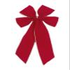 Red Velvet Outdoor Christmas Bows by Independence Bunting. Set of 3! 4 Loop - 7" Bow & 11" Tail. Gold Metallic Wired Purl Edge Available! view 2