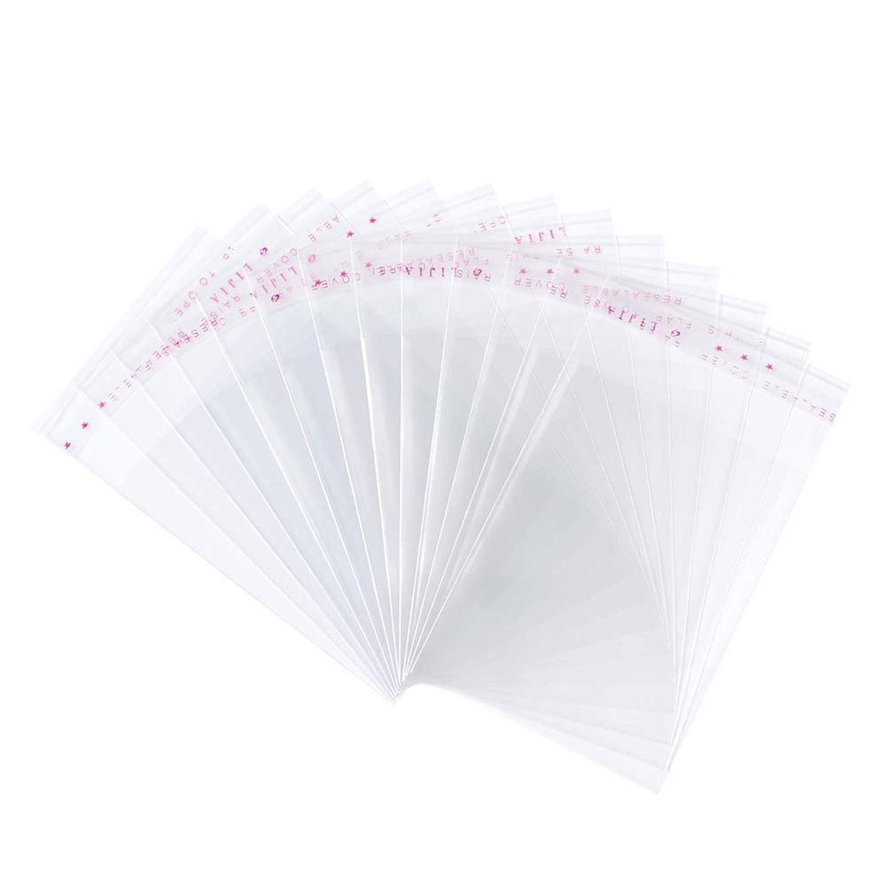 FASHEWELRY 1000Pcs Clear Plastic Cello Treat Bags Self Sealing OPP Cellophane Poly Bags 2.4x2.9 Sealed Size for Wedding Party Candy Cookies Soap Candle