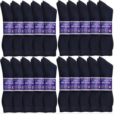 Yacht & Smith 60 Pairs Of Wholesale Bulk Cotton Diabetic Crew And Ankle Socks, Loose Fit Top Non-Binding Medical Socks