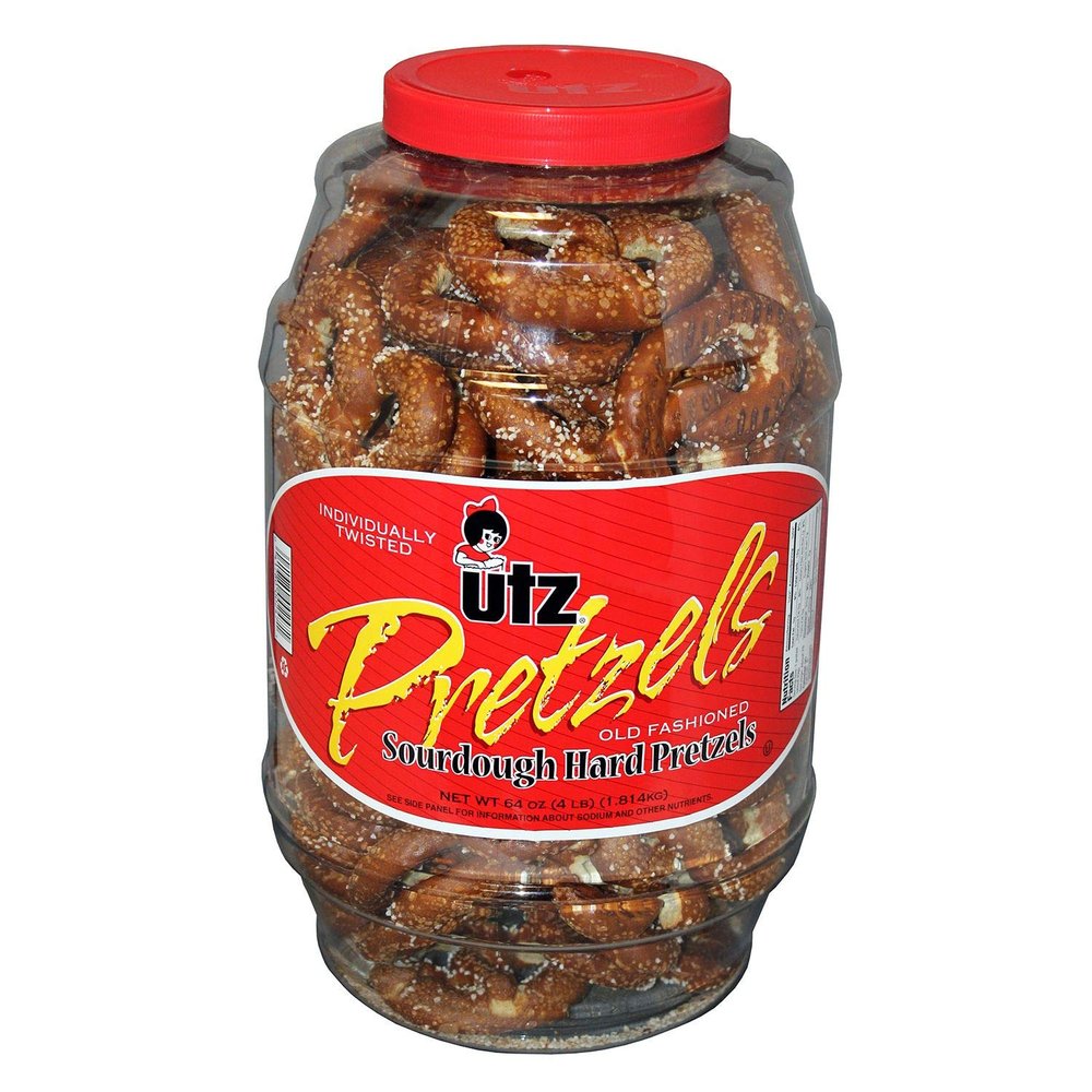 Utz Sourdough Hard Pretzels 4 lb. jar. A1