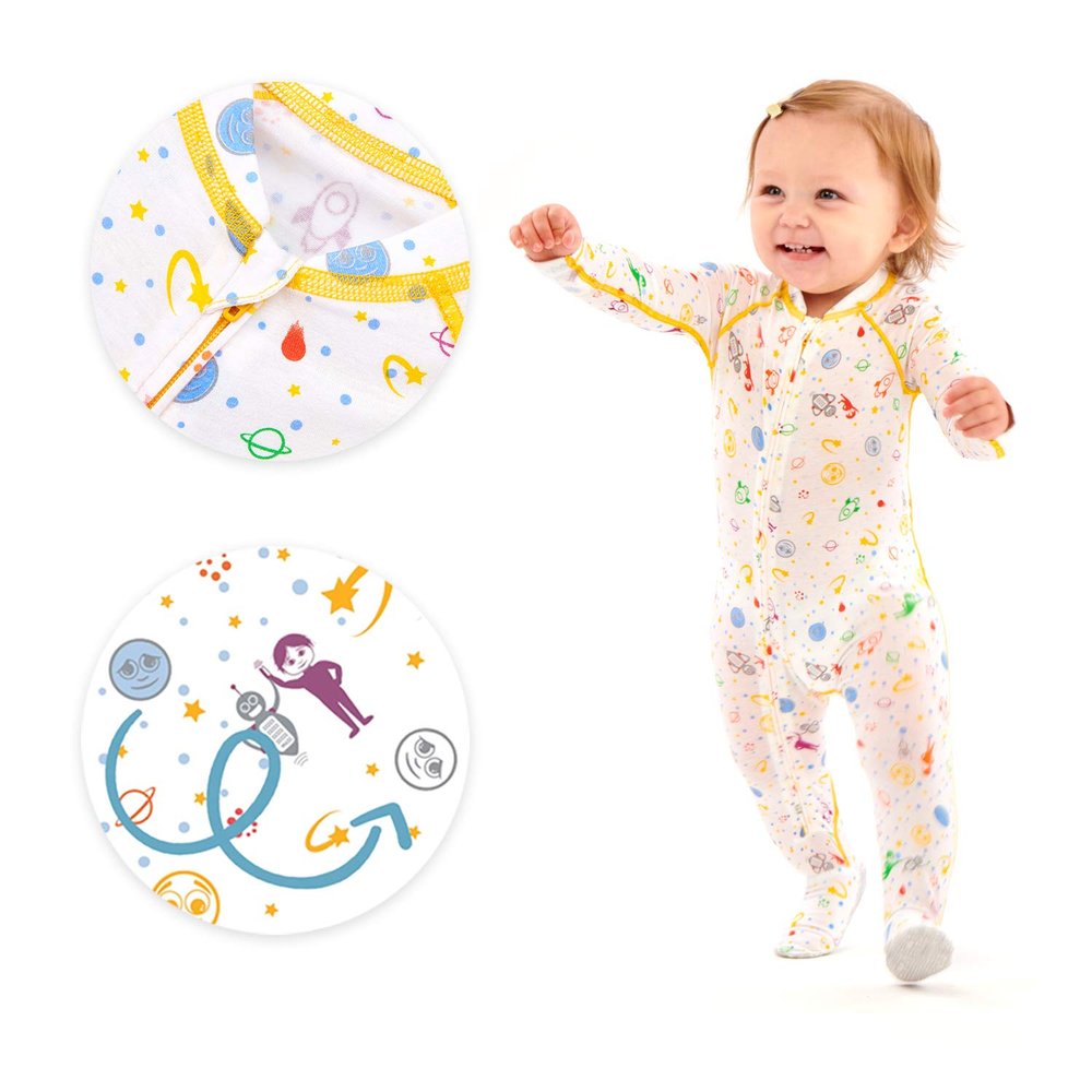 Eczema Baby Pajamas Sleeper Suit - Itch Relief for Moderate to Severe Atopic Dermatitis for Soothing Wet Wrapping Treatments White