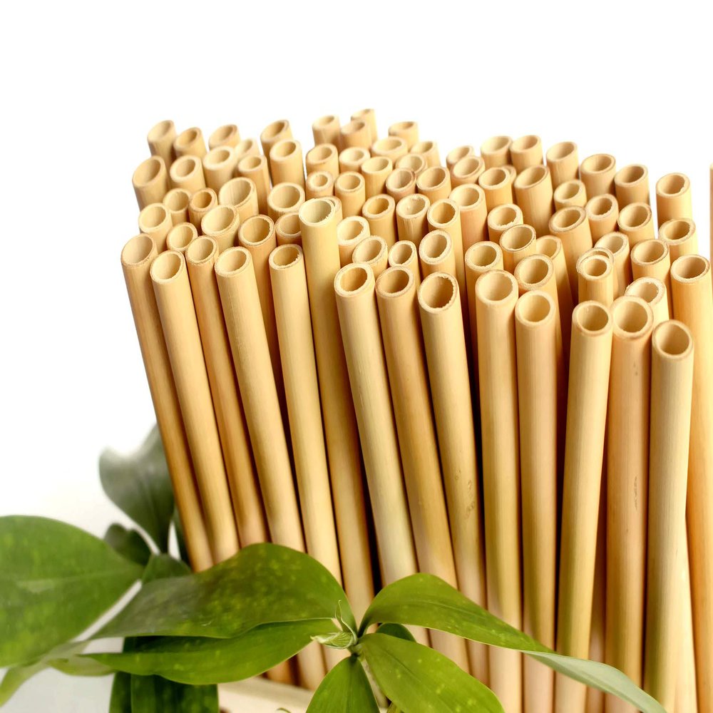 Bamboo Straws Bulk Reusable 8", Bamboo Drinking Straws, Personalized Bamboo Straws Favors for Guests by TrueSOURCE (190 Pieces, Plain)