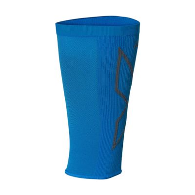 2XU X Compression Calf Sleeves for Lower Leg Support and Recovery- Vibrant Blue/Grey-L,Lower Leg Compression, Soothing Comfy Gradient Support,