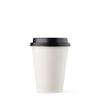 [1000 SET]HARVEST PACK 12 oz White Single Wall Disposable Paper Cups with Black Lids, Hot Drinks Water Coffee Tea Cocoa Cafe Cappuccino Espresso Latte Chocolate view 1