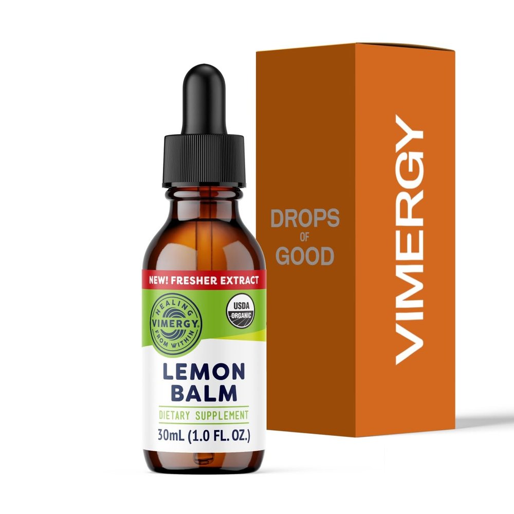 Vimergy USDA Organic Lemon Balm Tincture Herbal Supplement Can be Used in Tea - Non-GMO, Alcohol-Free 30 mL (1 mL/Serving)