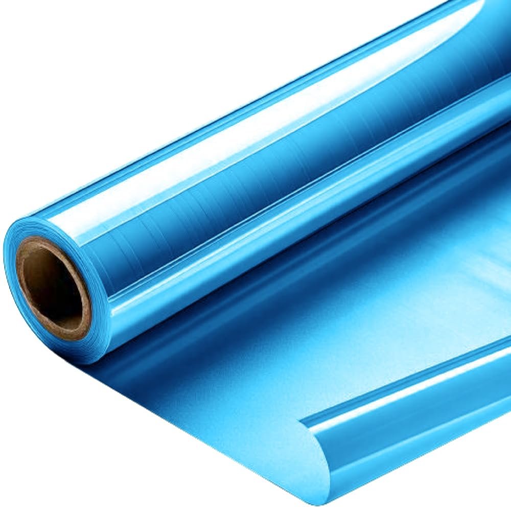 Better crafts Blue Cellophane Wrap 24'' x 100' Roll - Colored Cellophane Sheets for Craft Baskets, Gift Wrapping Supplies, Plastic Wrap for Gift Baskets