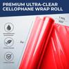 Better crafts Red Cellophane Wrap 24'' x 100' Roll - Colored Cellophane Sheets for Craft Baskets, Gift Wrapping Supplies, Plastic Wrap for Gift Baskets view 2