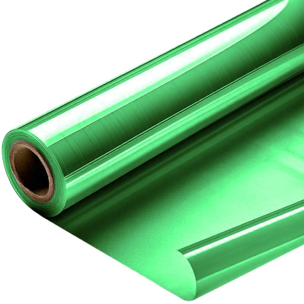 Better crafts Green Cellophane Wrap 24'' x 100' Roll - Colored Cellophane Sheets for Craft Baskets, Gift Wrapping Supplies, Plastic Wrap for Gift Baskets