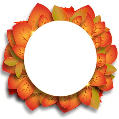 1/4 Sheet - Fall Oval Thanksgiving Leaves Birthday - D24189-2D Edible Cake/Cupcake Party Topper - D24189