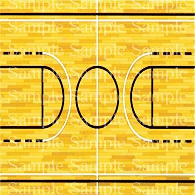 1/2 Sheet - Basketball Court Birthday - D24184-2D Edible Cake/Cupcake Party Topper - D24184