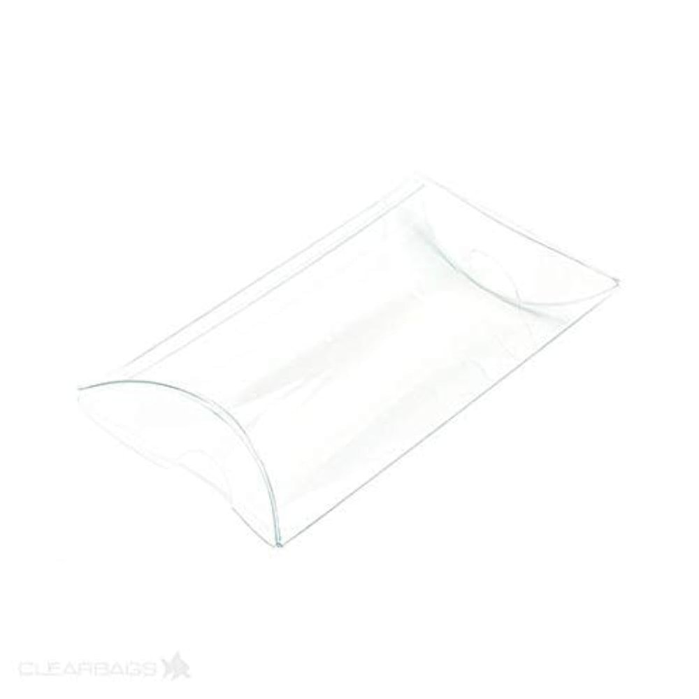 Clear Pillow Boxes 25 Pack, Party Favor Gift Boxes For Wedding Baby Shower Birthday Party Jewelry Candy Box Small Business Gift Card Holder, Clear Plastic Gift Box Treat Party Supplies, PB76NHA