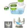 Rotating mop Hand Pressure Automatic Dehydration Double Drive Household Mop Bucket, 2 mop Heads view 2