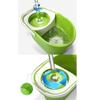Rotating mop Hand Pressure Automatic Dehydration Double Drive Household Mop Bucket, 2 mop Heads view 3