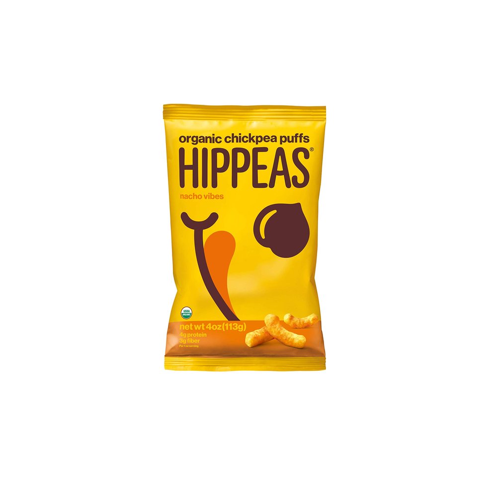 Hippeas Organic Chickpea Puffs, Vegan Nacho Vibes, 4 Ounce (Pack of 6), 4g Protein, 3g Fiber, Vegan, Gluten-Free, Crunchy, Plant Protein Snacks