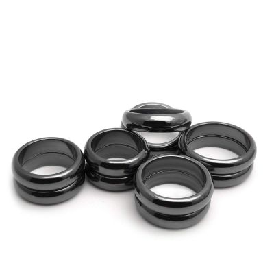 Morchic 10Pcs Pack Magnetic Hematite Stone Rings for Women & Men, Unisex Plain Band Set (6mm Width) - Mixed Sizes 6-12, Chakra Balancing, Polished Gemstone, Gift Ready