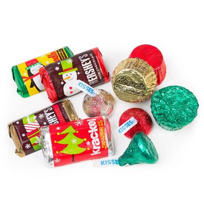 920 pcs Christmas Gift Tin with Holiday Chocolate Candy Mix (14 lb)