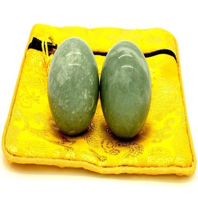 1.4'' Natural Marble Baoding Balls,Chinese Massage Health Balls for Hand Exercise Therapy and Stress Relief (Dark Green)