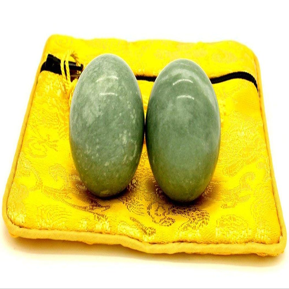 1.4'' Natural Marble Baoding Balls,Chinese Massage Health Balls for Hand Exercise Therapy and Stress Relief (Dark Green)