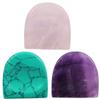 SUNYIK Handcarved Thumb Worry Stone, Polished Palm Pocket Stones Healing Crystals, Half Round Set of 3 view 1