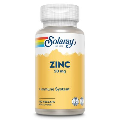 Zinc 50mg Solaray 100 Veg Cap - Pack of 3
