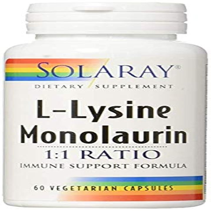 Solaray L-Lysine Monolaurin 1:1 Ratio, 60 Capsules (2 Pack)