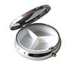 Heart with Paw Print Silver Pill Box  Round 3-Compartment Metal Pill Organizer, Compact 2-Inch Travel Pill Case for Purse or Pocket view 2